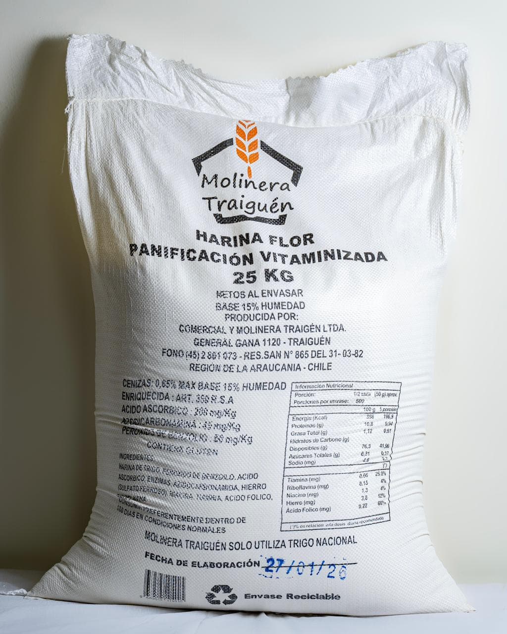 Harina Flor Panificación 25 kg